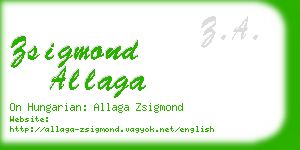 zsigmond allaga business card